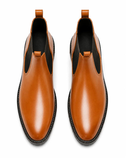Montrose Patina Chelsea Boot for Men - Lug-Sole Leather Ankle Boots