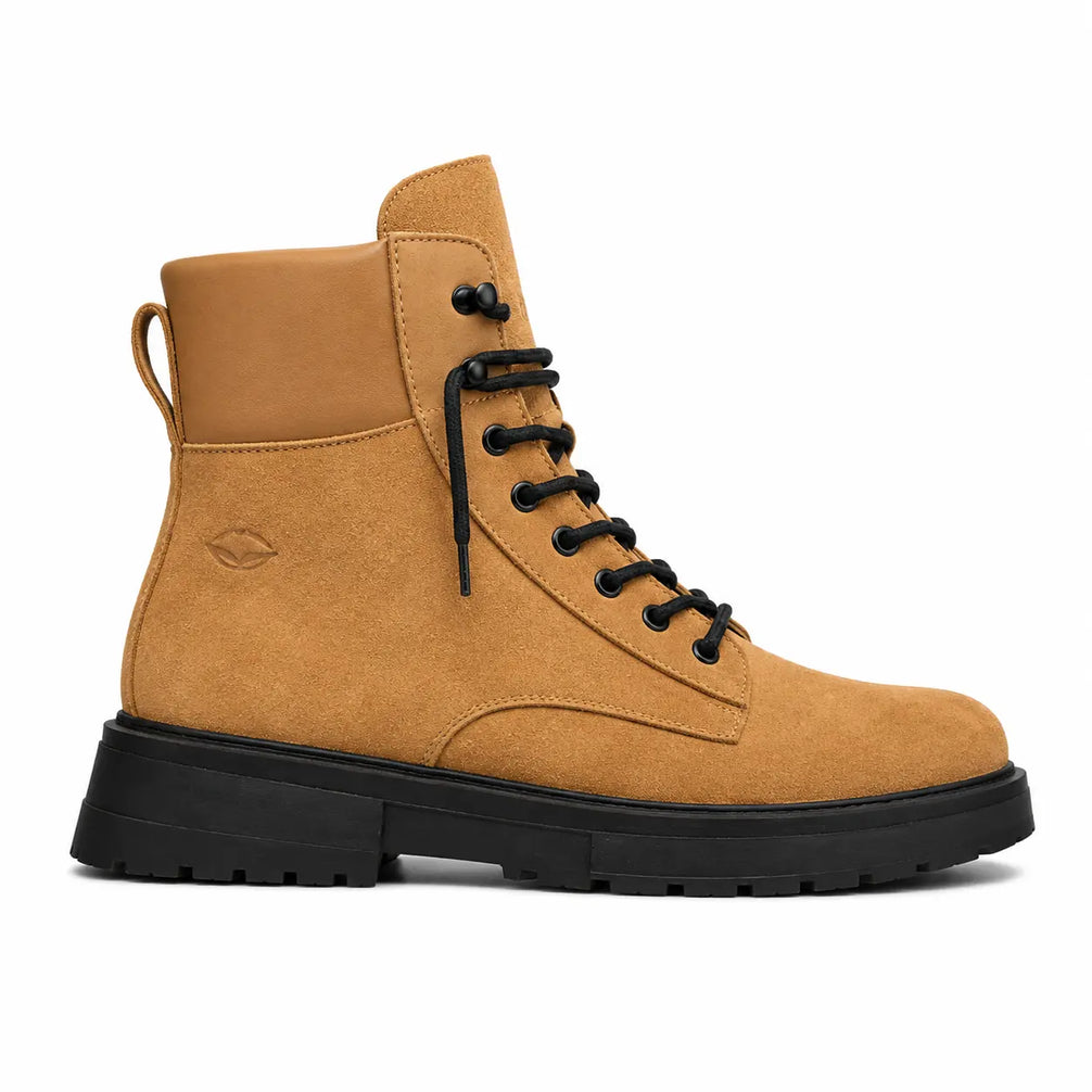 Mojave Suede Combat Boot for Men - Lug-Sole Lace-Up Leather Boots