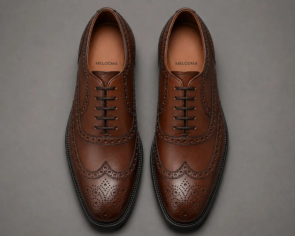 Mazaro Wingtip Brogue Oxford for Men - Goodyear Welted Full-Grain Leather Shoes