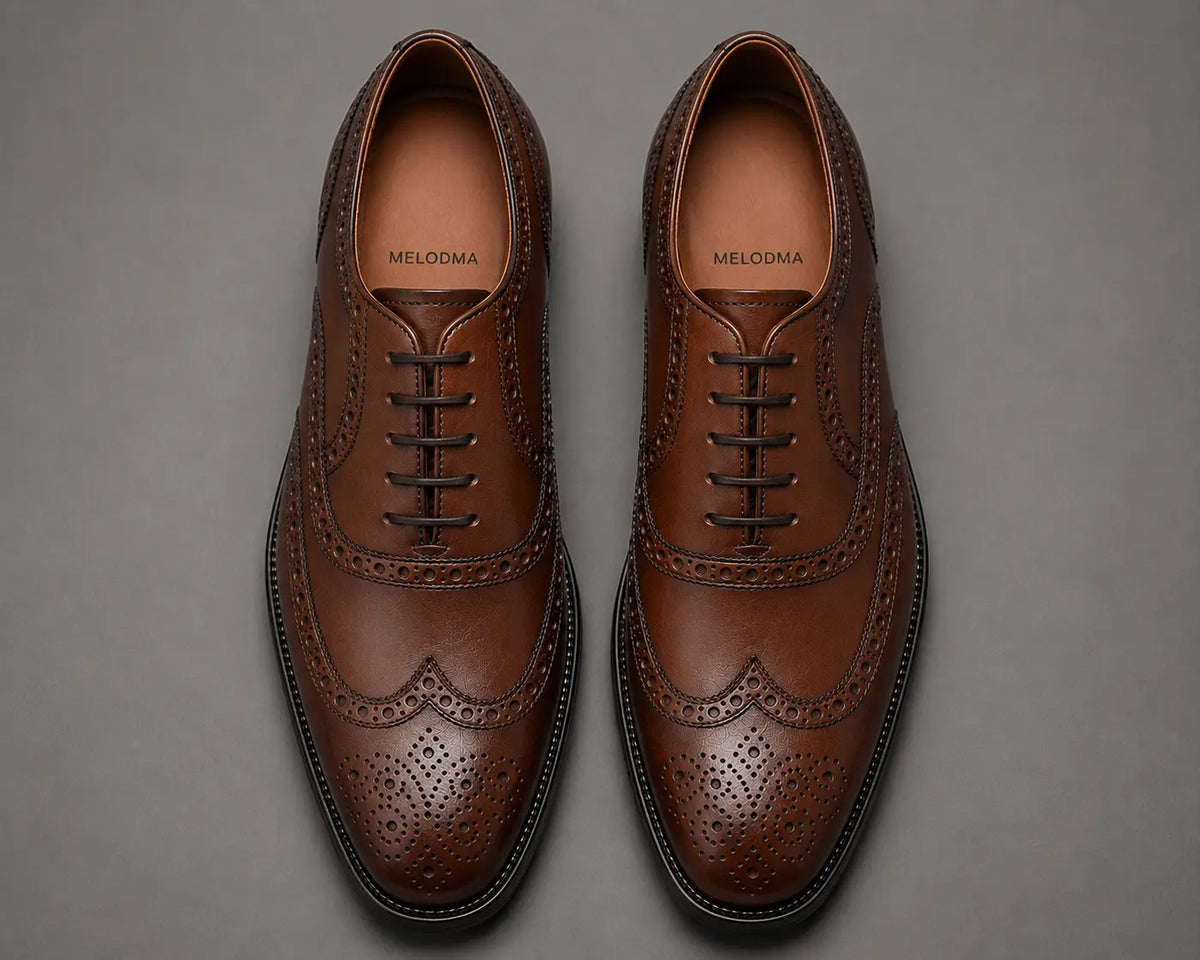 Mazaro Wingtip Brogue Oxford for Men - Goodyear Welted Full-Grain Leather Shoes