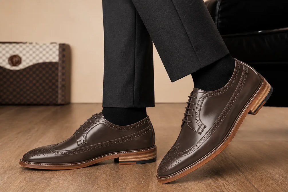 Morano Wingtip Brogue Derby for Men - Goodyear Welted Full-Grain Leather Shoes