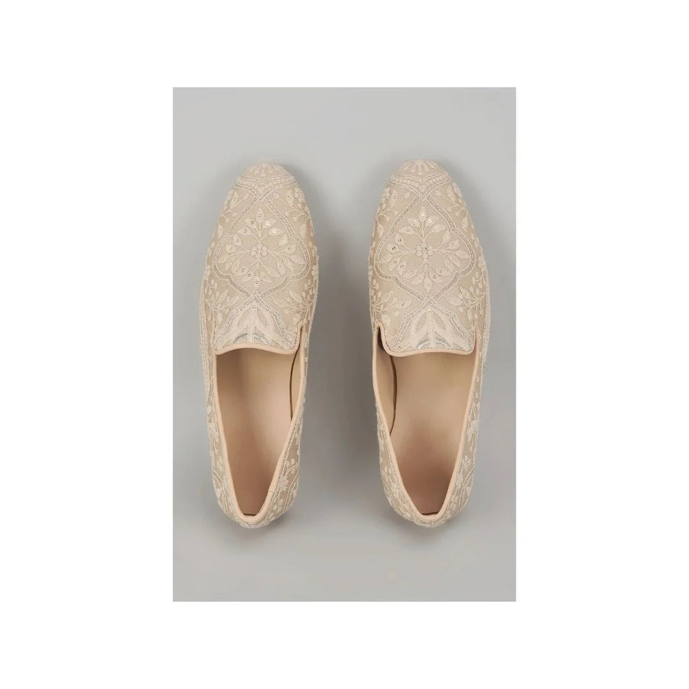 Madhavgarh Tonal Threadwork Ethnic Loafer for Men - All-Over Embroidered Ethnic Loafers