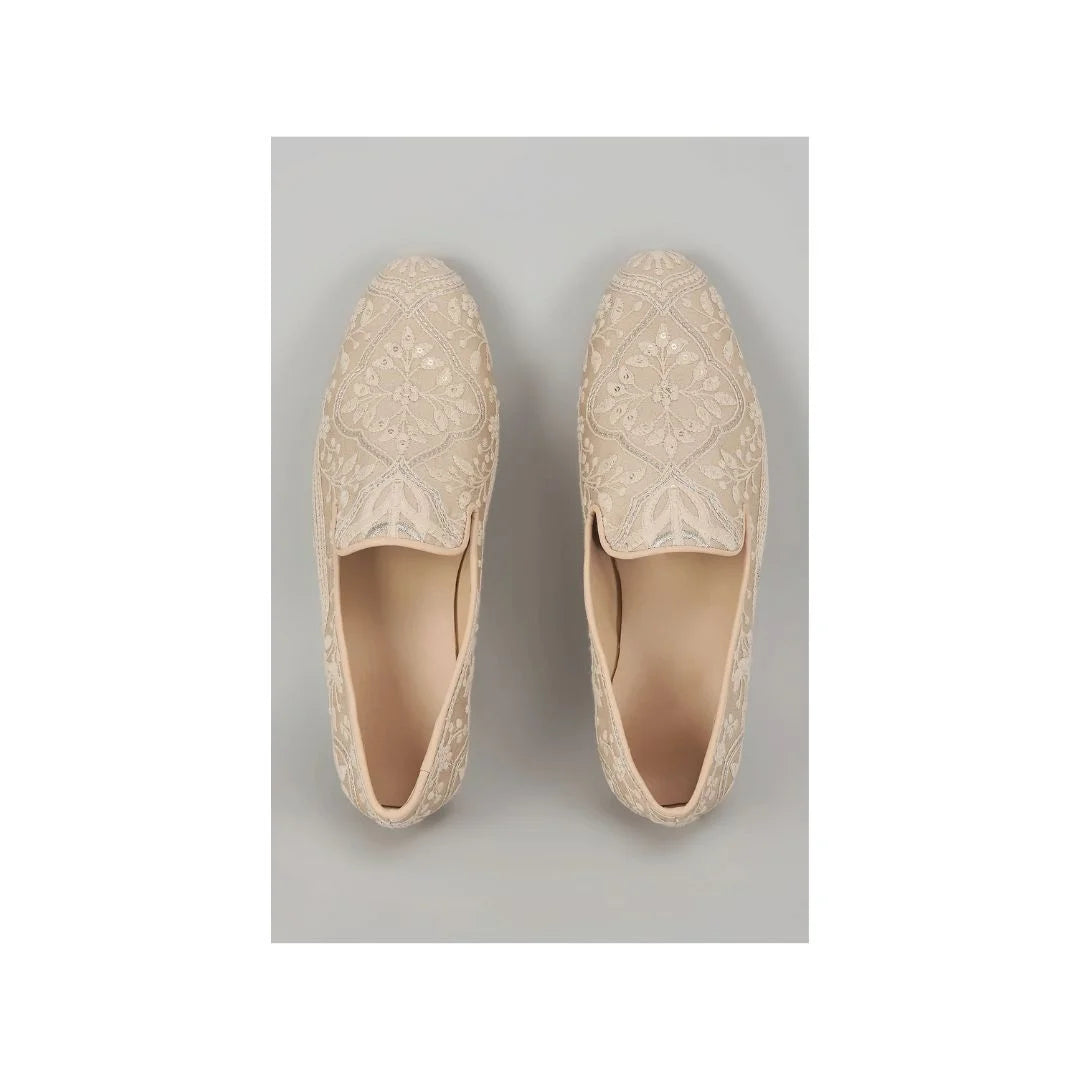 Madhavgarh Tonal Threadwork Ethnic Loafer for Men - All-Over Embroidered Ethnic Loafers
