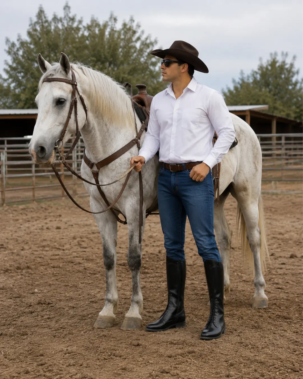 Verona Men's Patent-Top Polo & Horse Riding Boots – Black Leather Competition Boots