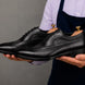 Malcomb Croc-Panel Wingtip Derby for Men - Goodyear Welted Leather Shoes