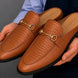 Morlaix Woven-Panel Horsebit Mule for Men - Two-Material Backless Shoes