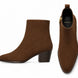 Maddox Suede Zip Boot for Men - Pointed-Toe Block Heel Ankle Boots