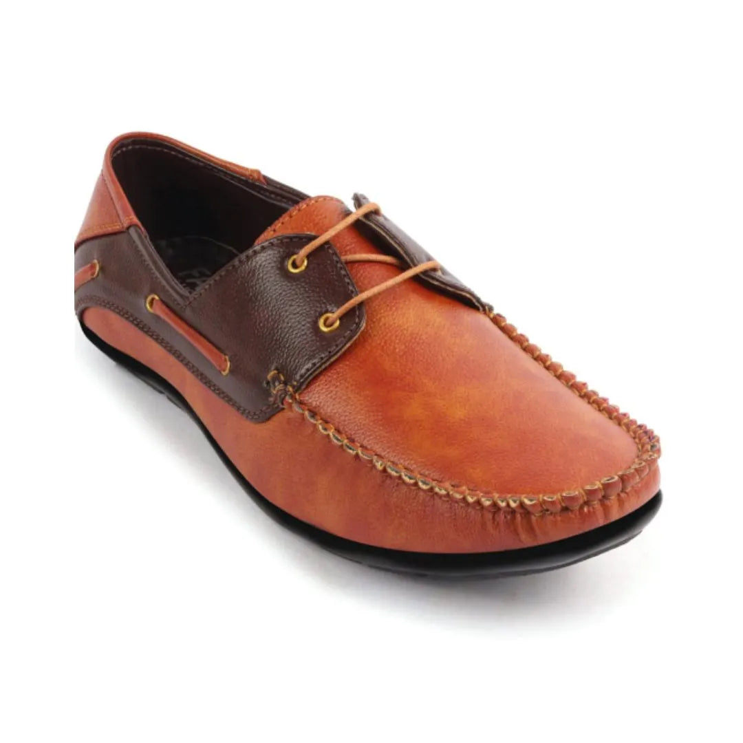 Mollerussa Two-Tone Driver-Boat Boat Shoe for Men - Moc-Toe Boat Shoes