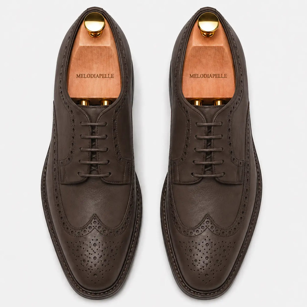 Missourie Longwing Brogue Derby for Men - Goodyear Welted Full-Grain Leather Shoes