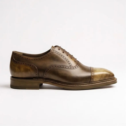 Maccastorna Patina Quarter-Brogue Oxford for Men - Hand-Painted Oxford Shoes