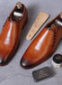 Monsampolo Burnished-Toe Wholecut Oxford for Men - Hand-Burnished Leather Oxford Shoes