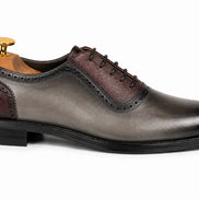 Mondrian Two-Tone Saddle Oxford // Storm Grey & Bordeaux