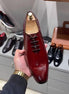 Molinella High-Gloss Medallion Wholecut Oxford for Men - Burnished Leather Party Shoes