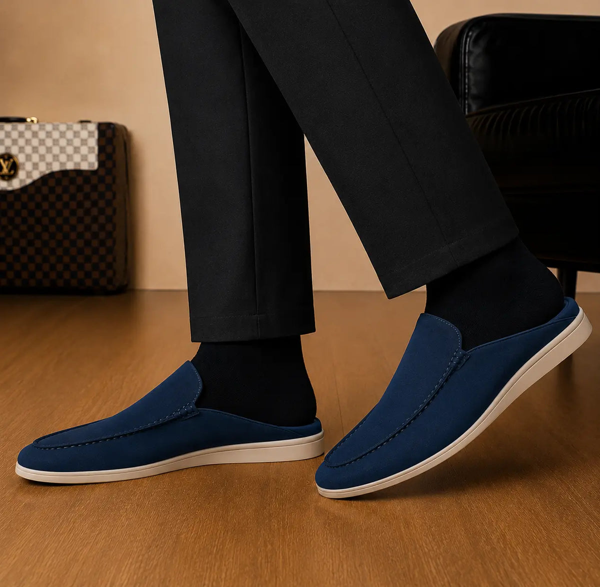 Melide Nubuck Cupsole Mule for Men - Backless Slip-On Summer Shoes