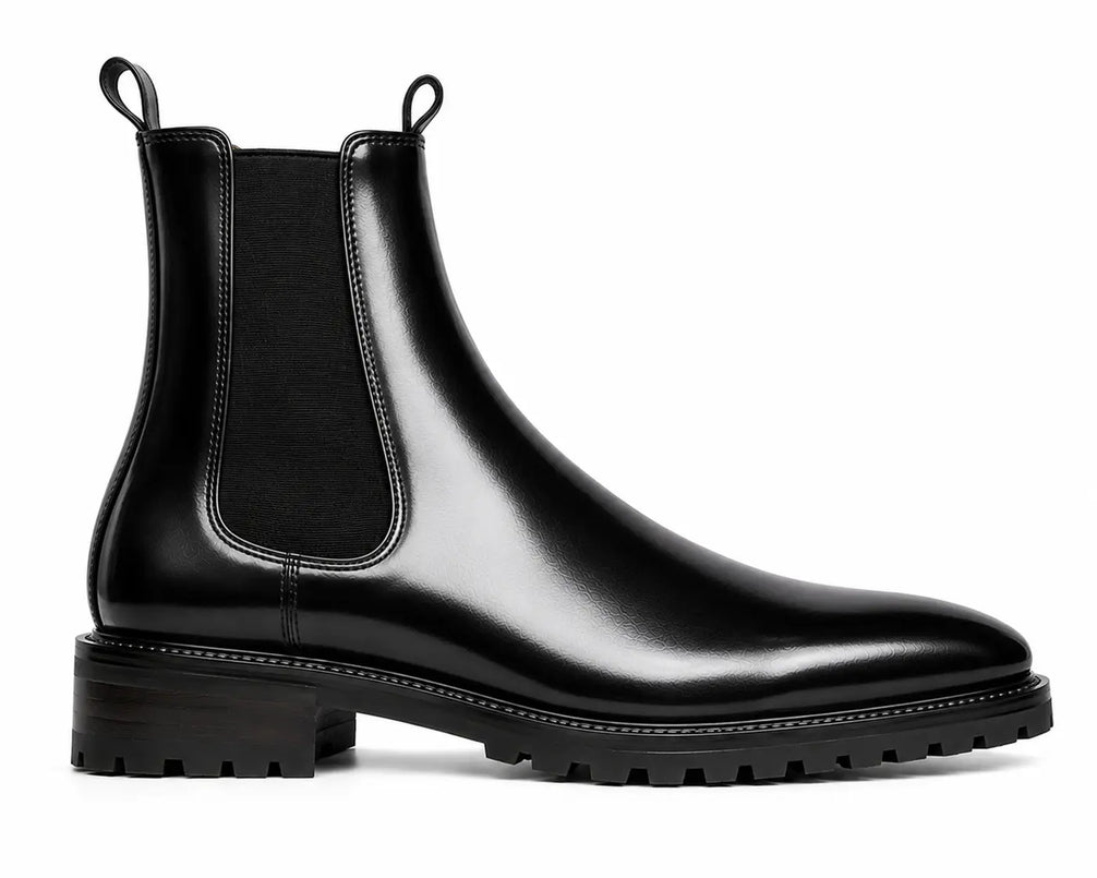 Montrose Patina Chelsea Boot for Men - Lug-Sole Leather Ankle Boots