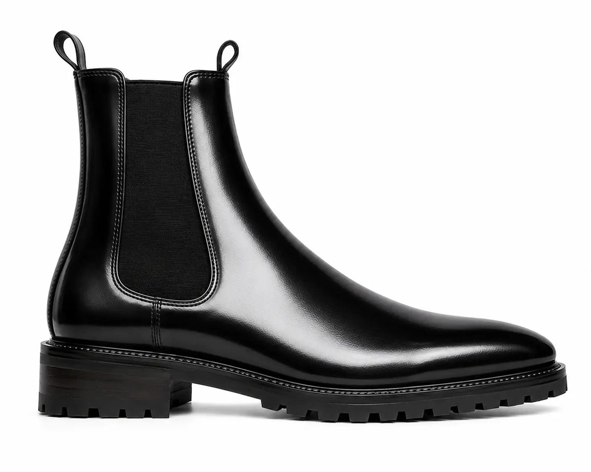 Montrose Patina Chelsea Boot for Men - Lug-Sole Leather Ankle Boots