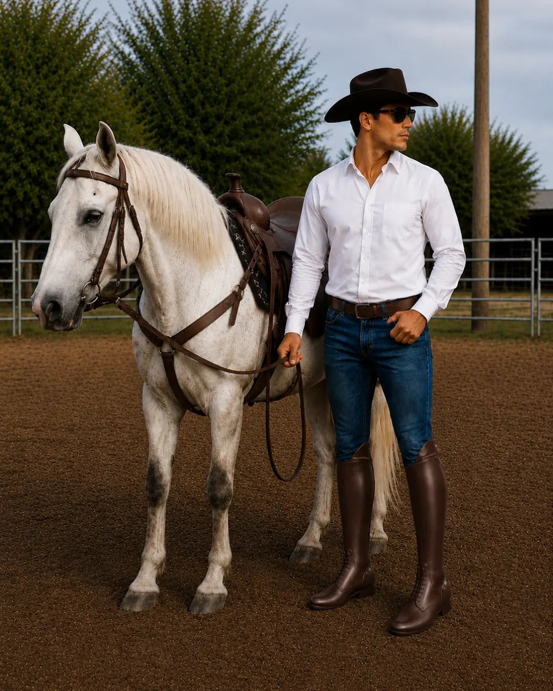 Verona Men's Patent-Top Polo & Horse Riding Boots – Black Leather Competition Boots