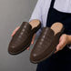 Maratea Croc-Panel Suede Mule for Men - Two-Material Backless Slip-On Shoes