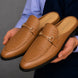 Morlaix Woven-Panel Horsebit Mule for Men - Two-Material Backless Shoes