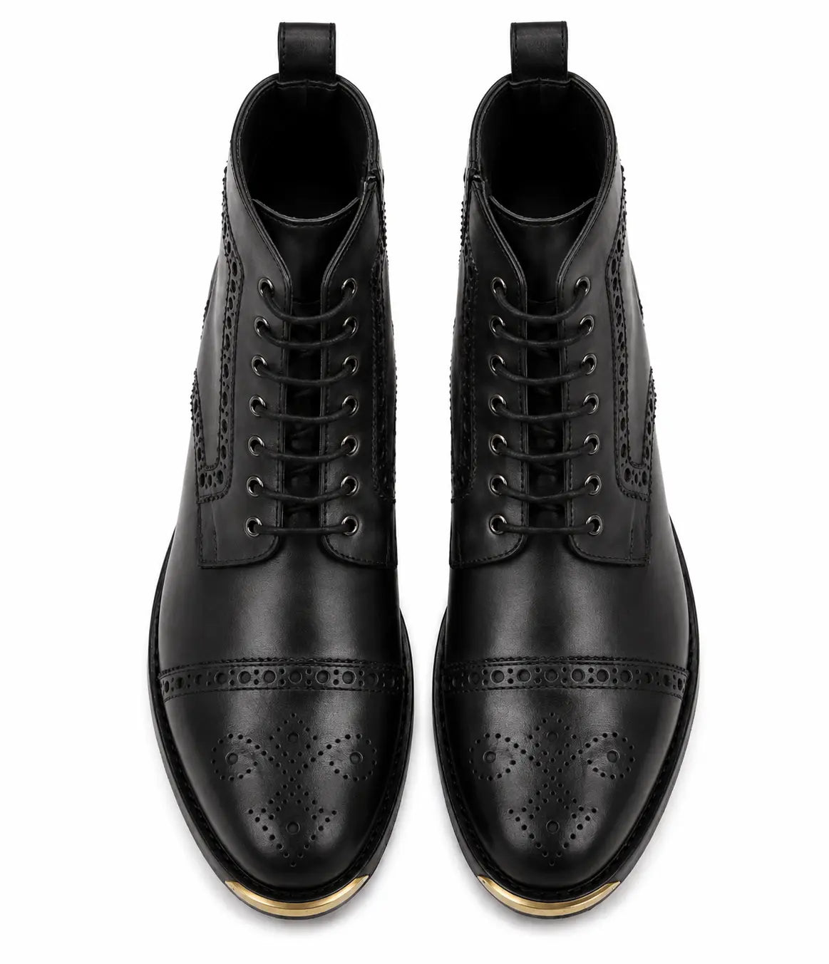 Mendoza Full-Brogue Cap-Toe Boot for Men - Handmade Leather Lace-Up Boots