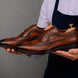 Malcomb Croc-Panel Wingtip Derby for Men - Goodyear Welted Leather Shoes