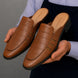 Molveno Croc-Embossed Slit Mule for Men - Backless Block-Heel Slip-On Shoes