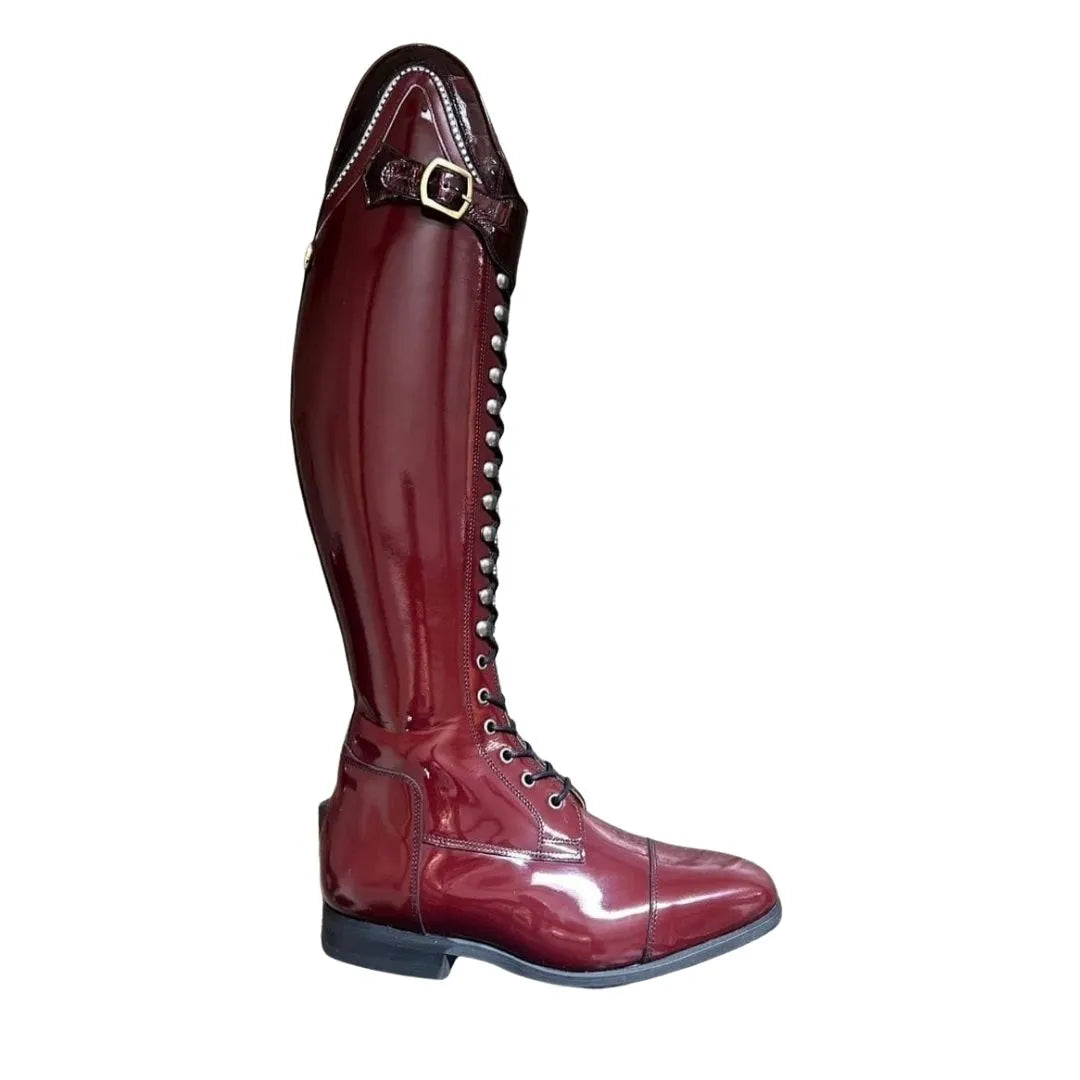 Molinicos Patent Lace Field Field Riding Boot for Men - Lace-Front Patent Riding Boots