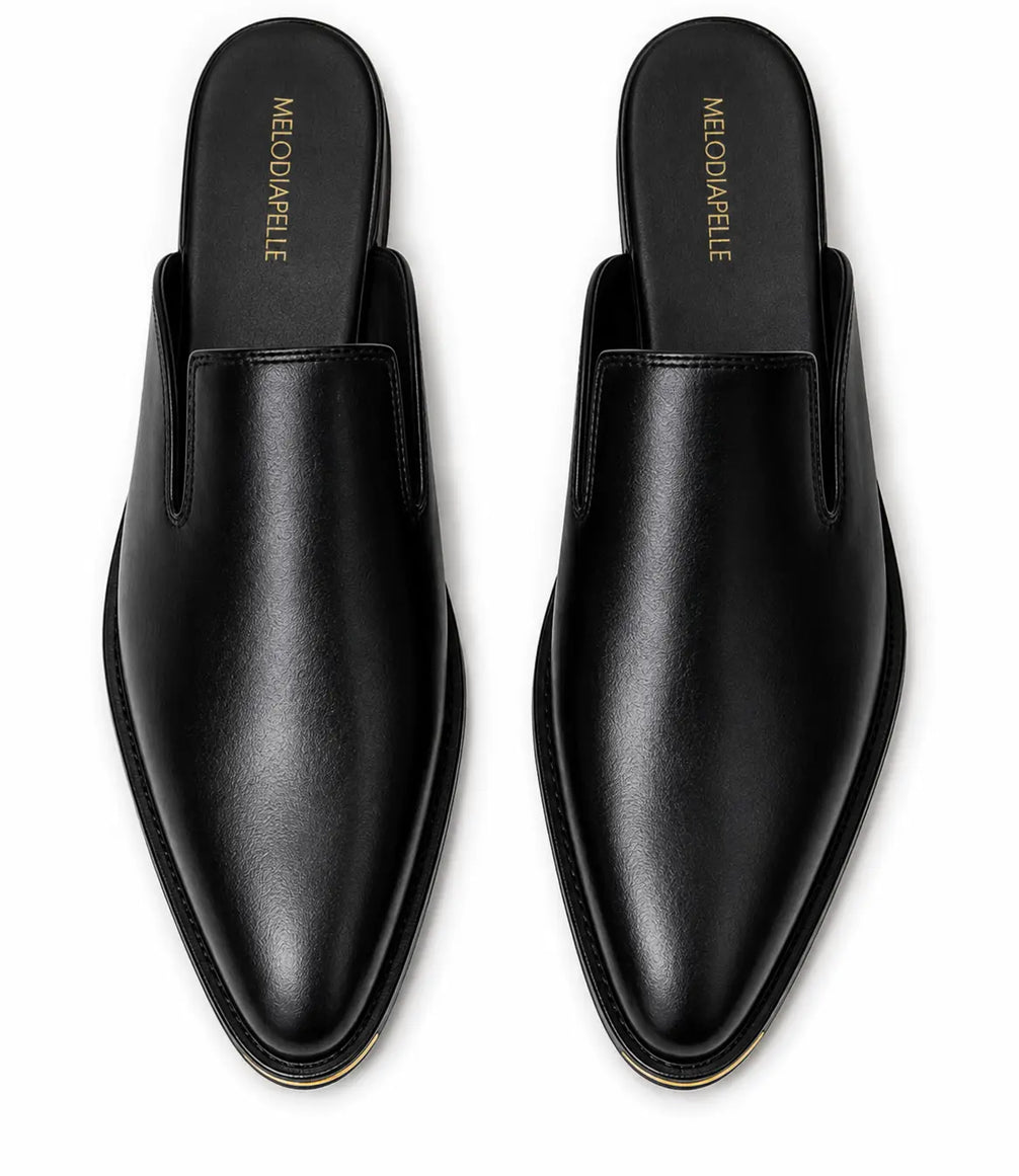 Mantova Burnished Leather Mule for Men - Backless Open-Heel Dress Shoes