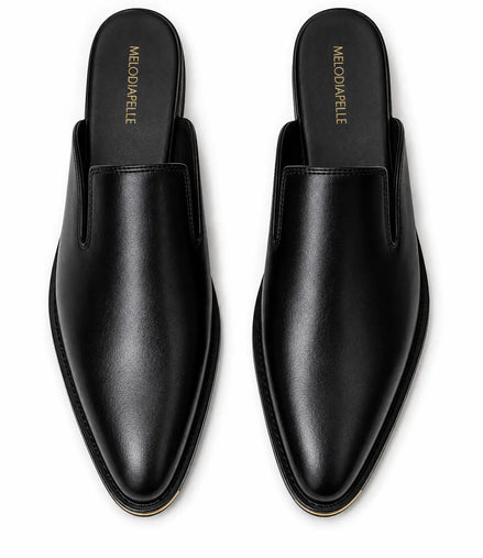 Mantova Burnished Leather Mule for Men - Backless Open-Heel Dress Shoes