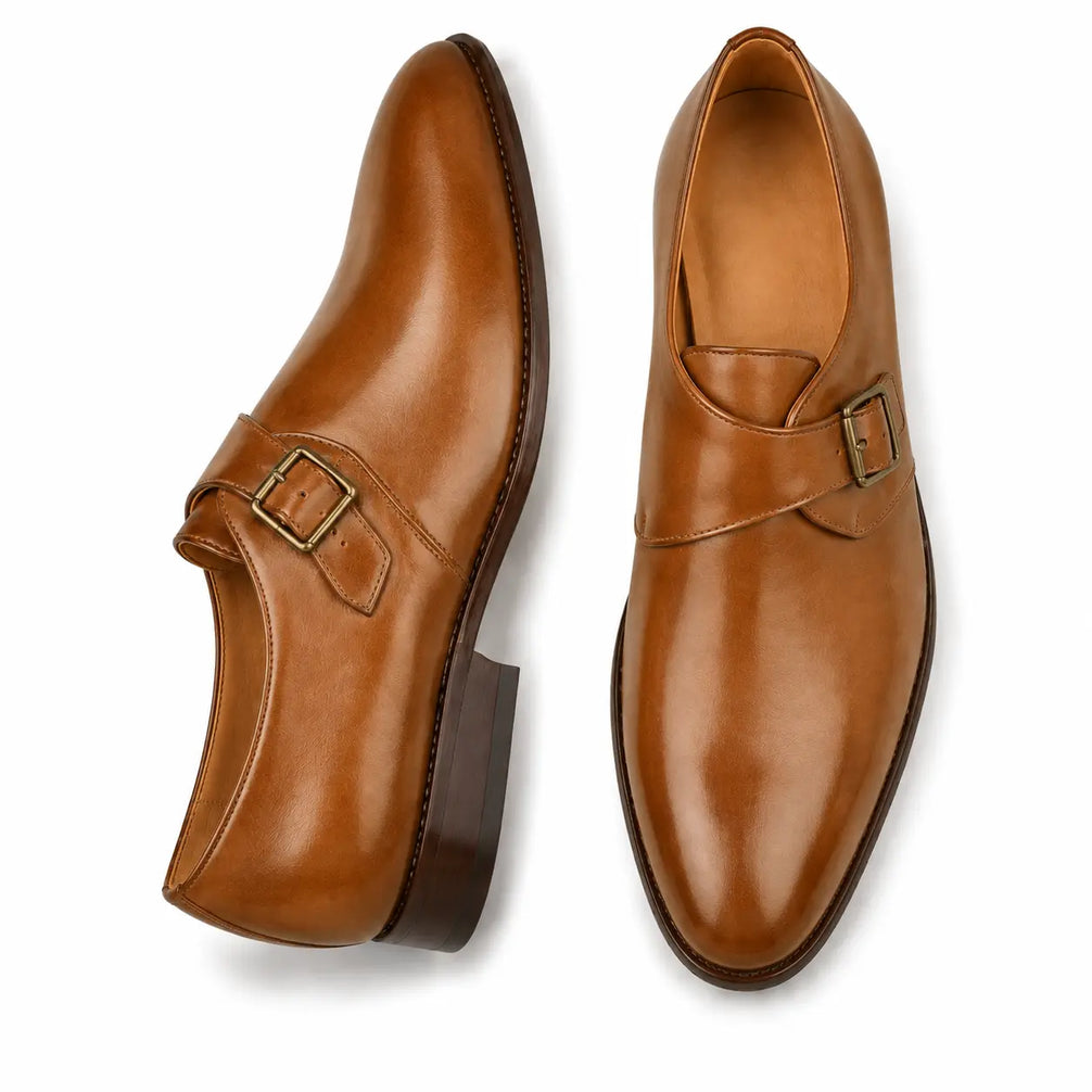 Madrid Single Monk Strap for Men - Goodyear Welted Full-Grain Leather Shoes