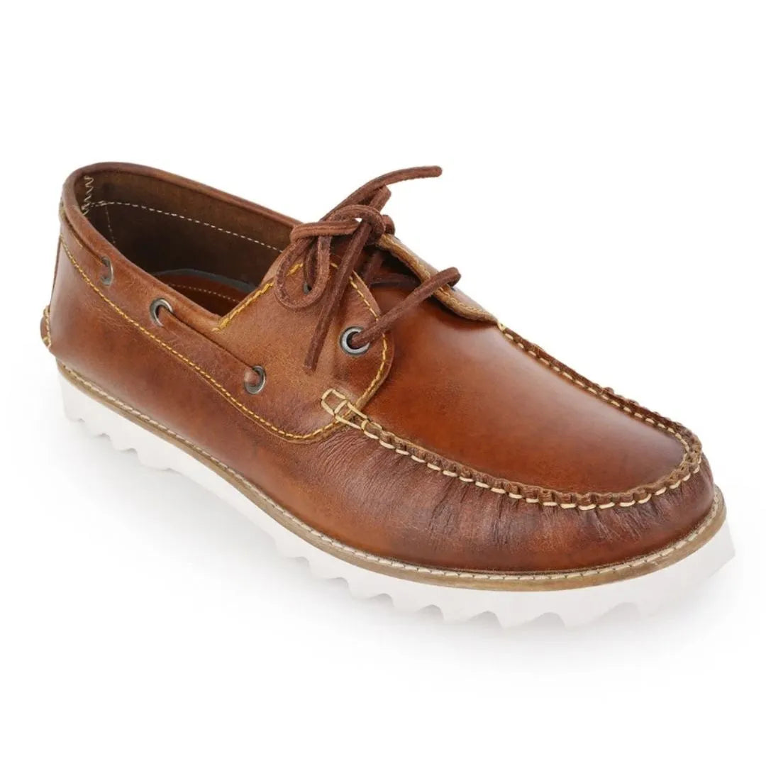 Montcada Siped-Sole Boat Shoe for Men - Leather Boat Shoes