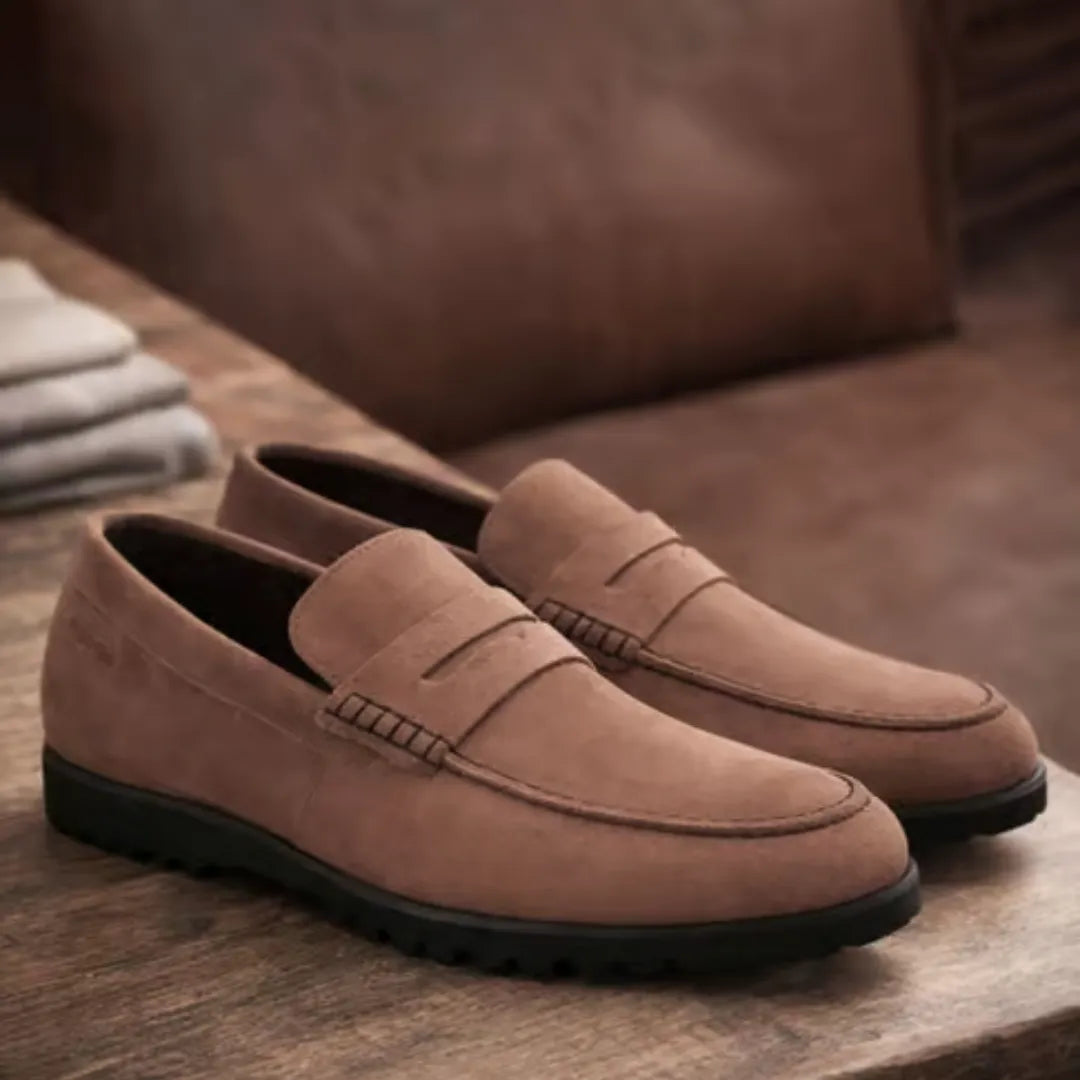 Magreglio Suede Lug Penny Loafer for Men - Casual Suede Penny Loafers