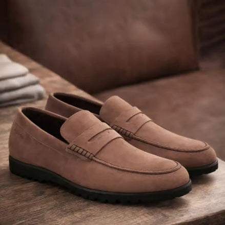 Magreglio Suede Lug Penny Loafer for Men - Casual Suede Penny Loafers