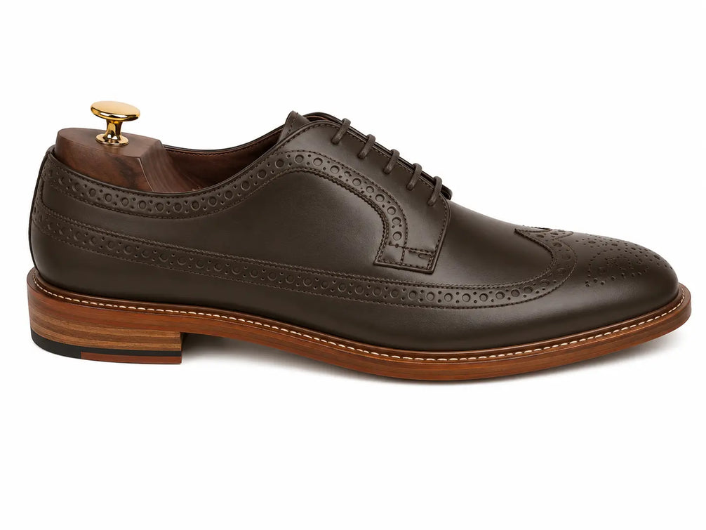 Morano Wingtip Brogue Derby for Men - Goodyear Welted Full-Grain Leather Shoes