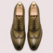 Mossverde Hand-Patina Wingtip Brogue Oxford for Men - Goodyear Welted Leather Shoes