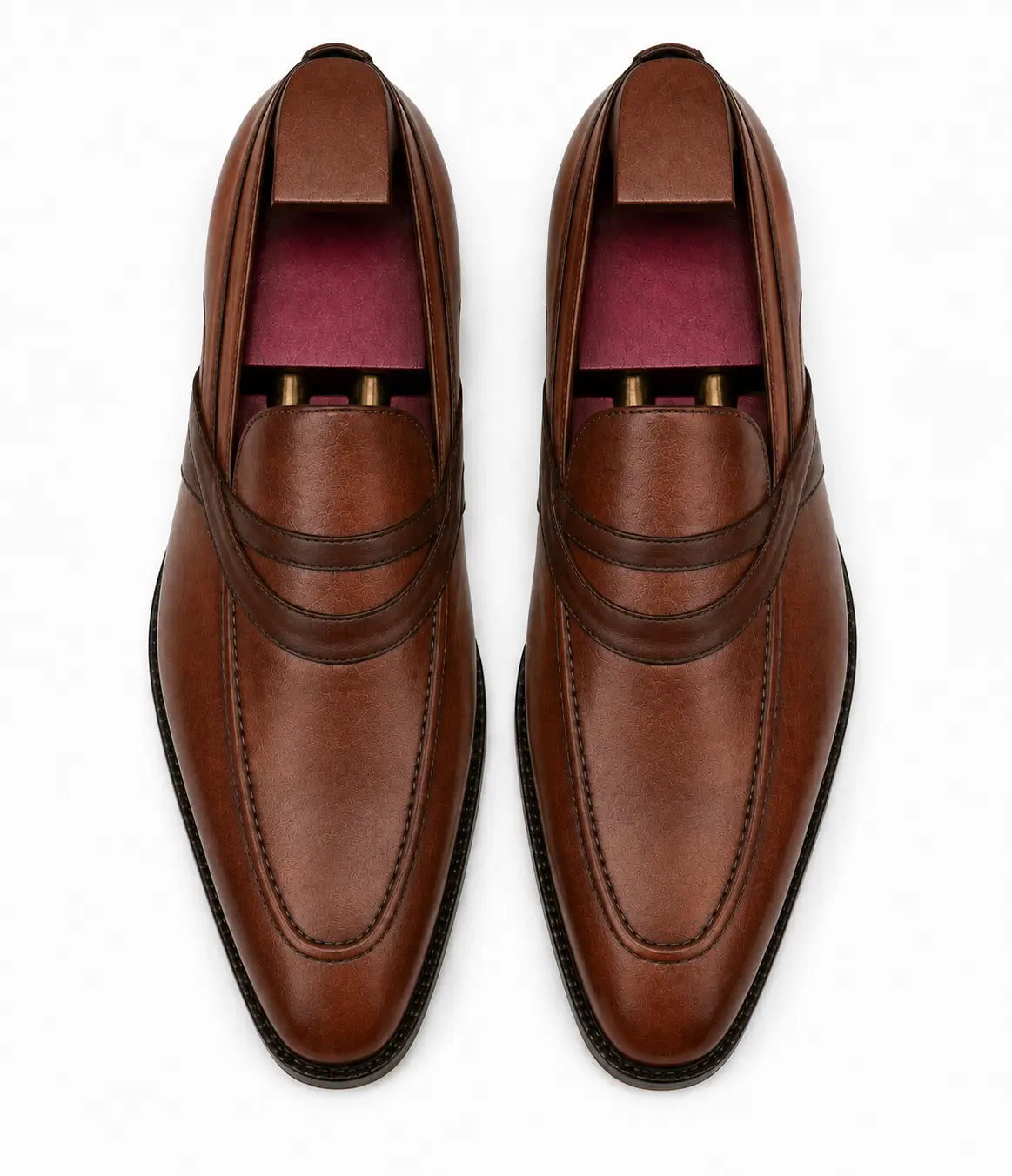 Mirasol Two-Tone Crossed-Strap Dress Loafer for Men - Hand-Patina Leather Shoes