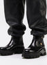 Moscazzano Chain-Strap Platform Buckle Boot for Men - Chunky Leather Buckle Boots