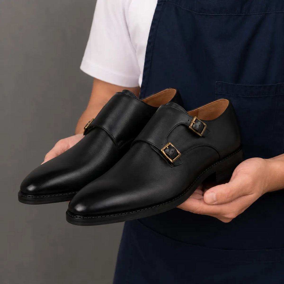 Mexico Double Monk Strap for Men - Hand-Burnished Goodyear Welted Leather Shoes