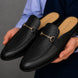 Morlaix Woven-Panel Horsebit Mule for Men - Two-Material Backless Shoes