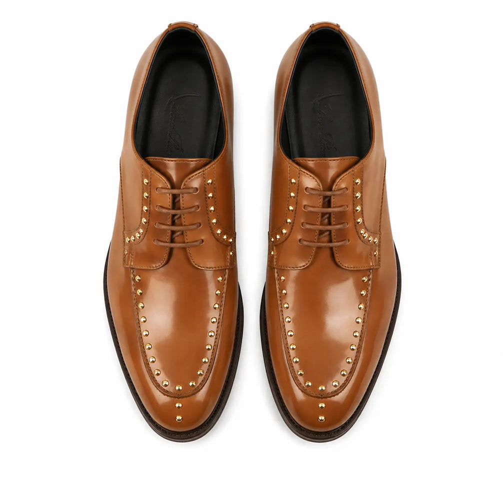 Mortlach Studded Apron Derby for Men - Goodyear Welted Leather Formal Shoes