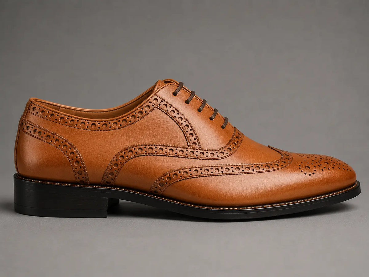 Mazaro Wingtip Brogue Oxford for Men - Goodyear Welted Full-Grain Leather Shoes