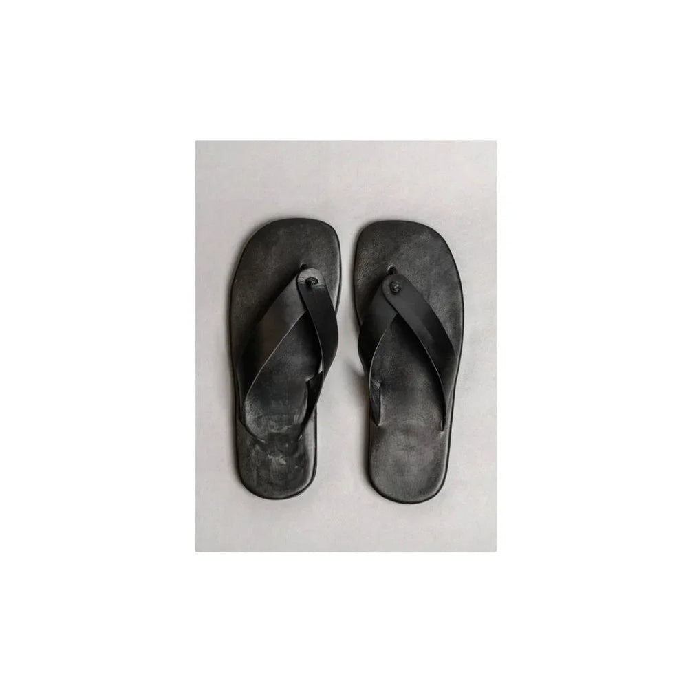 Milfontes Deep-Tone Thong Flip-Flop for Men - Leather Flip-Flops