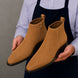 Maddox Suede Zip Boot for Men - Pointed-Toe Block Heel Ankle Boots