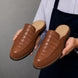 Maratea Croc-Panel Suede Mule for Men - Two-Material Backless Slip-On Shoes