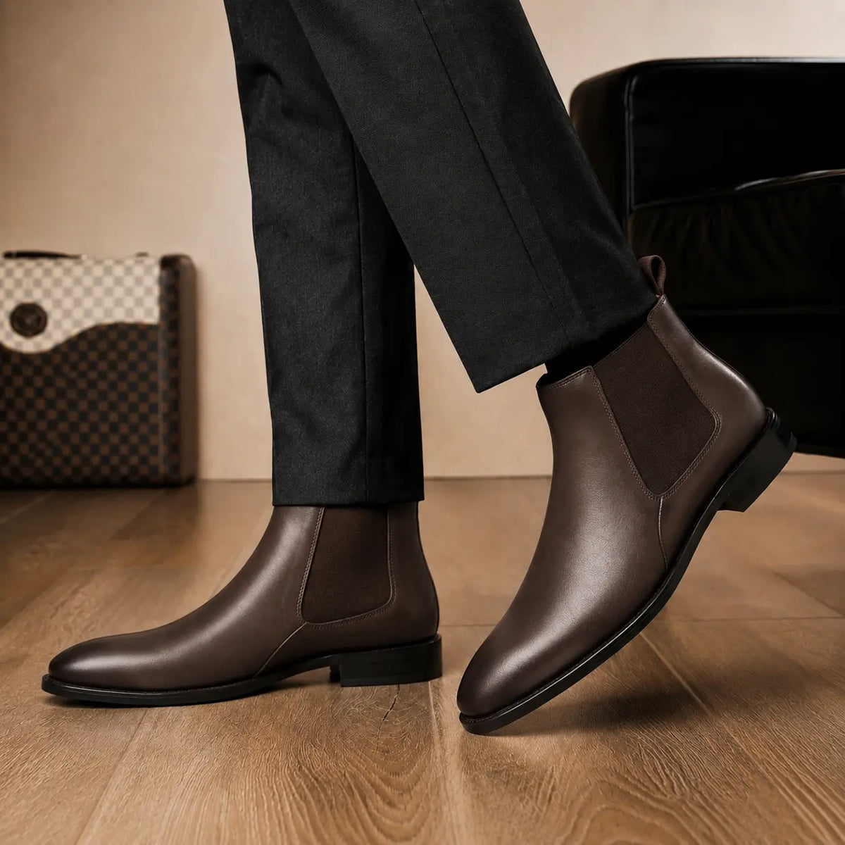 Malacca Chelsea Boot for Men - Goodyear Welted Burnished Leather Boots