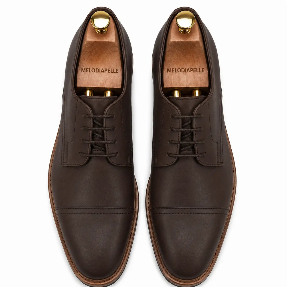 Max Cap-Toe Derby for Men - Nubuck Goodyear Welted Leather Shoes