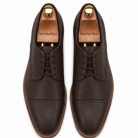 Max Cap-Toe Derby for Men - Nubuck Goodyear Welted Leather Shoes
