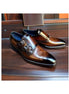 Melk Streaked-Patina Plain-Toe Triple Monk Strap for Men - Hand-Burnished Leather Statement Shoes