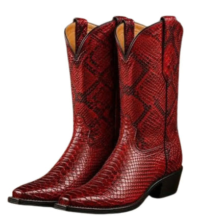Monahans Snake-Embossed Cowboy Boot for Men - Exotic-Look Cowboy Boots