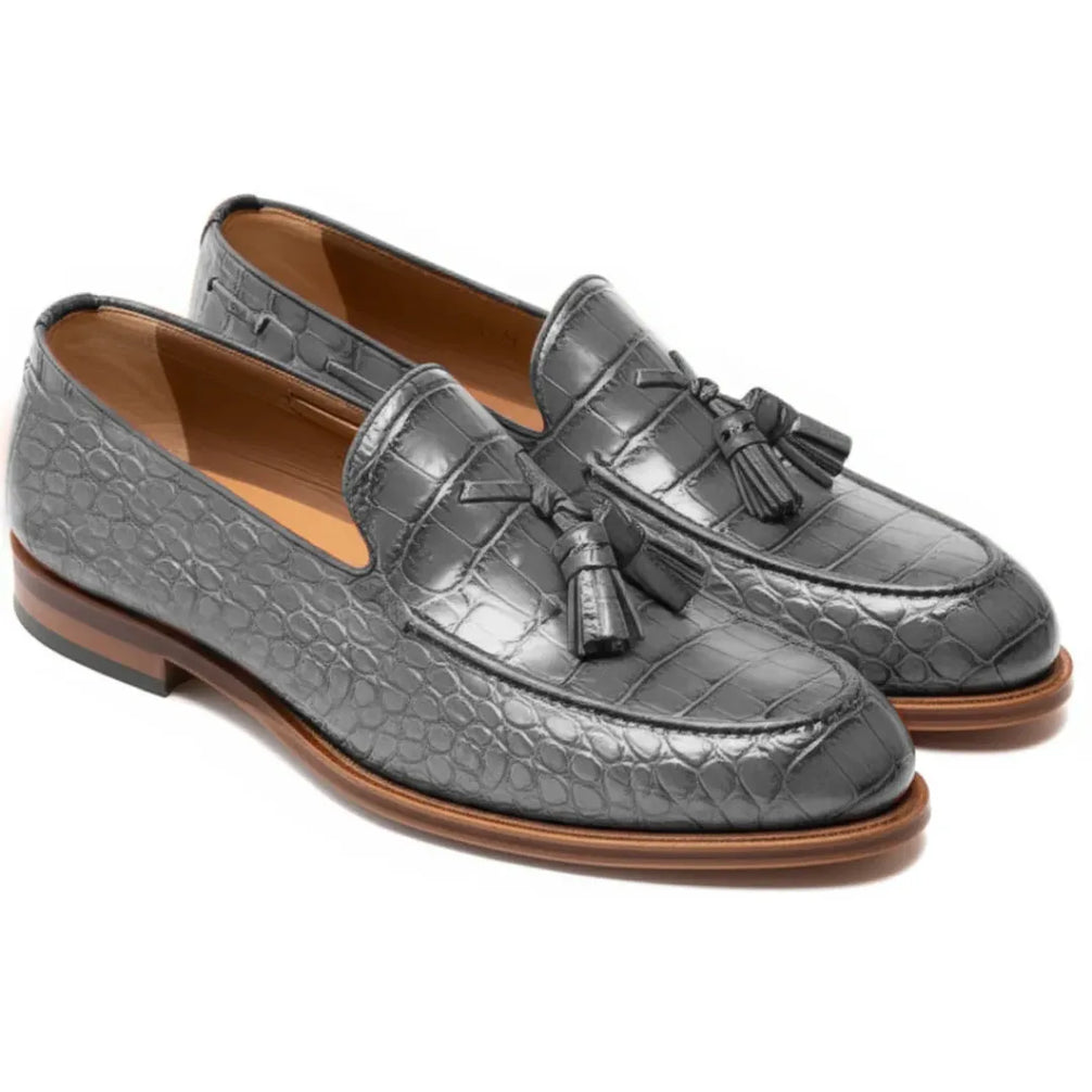 Missaglia Croc Classic Tassel Loafer for Men - Croc Leather Tassel Loafers